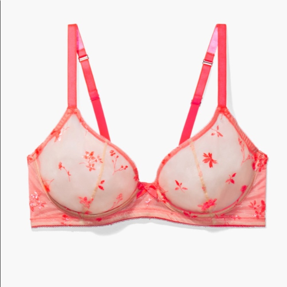 NWT Foiled Springs Embroidered Unlined Bra 36DDD